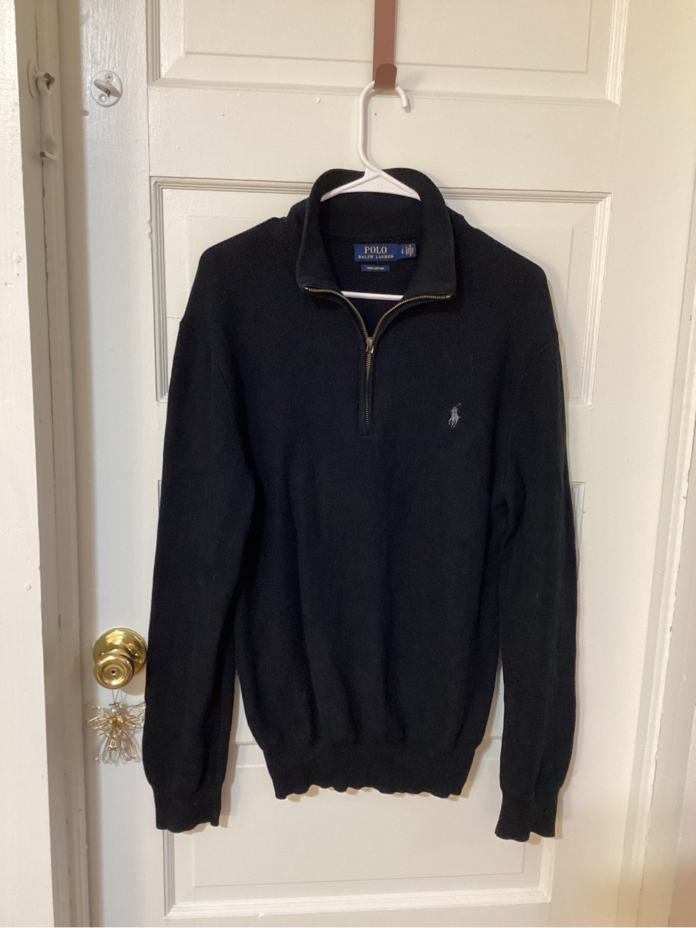 Ralph Lauren Black Half-Zip Knit Sweater